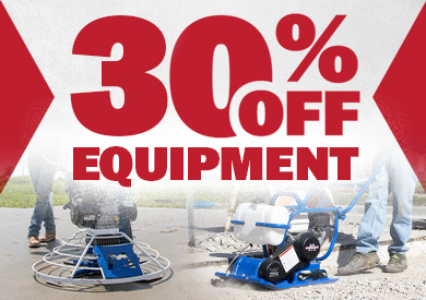 30 percent off concrete finishing equipment